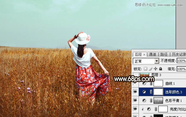 Photoshop调出草丛中的美女秋季逆光效果,PS教程,图老师教程网