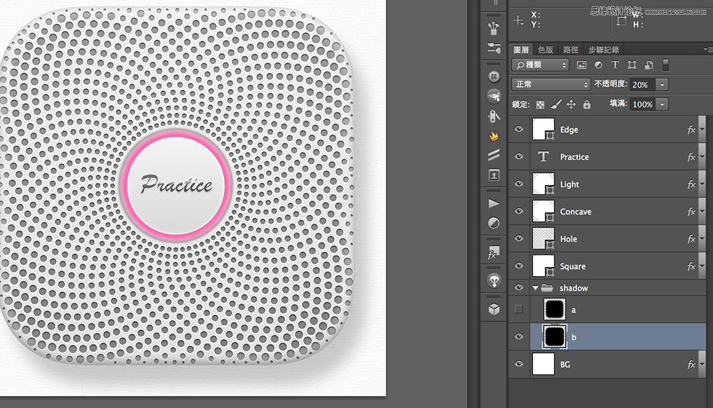 Photoshop绘制精美螺旋圆点花纹图标,PS教程,图老师教程网