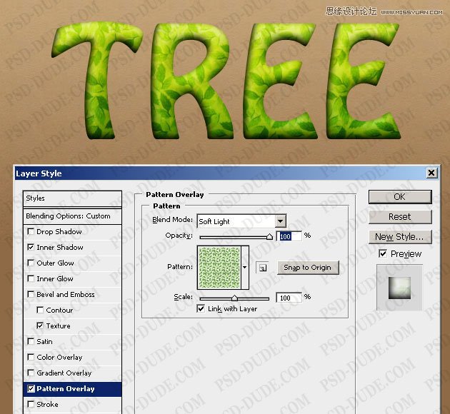 Photoshop制作超酷的树藤装饰立体字教程,PS教程,图老师教程网