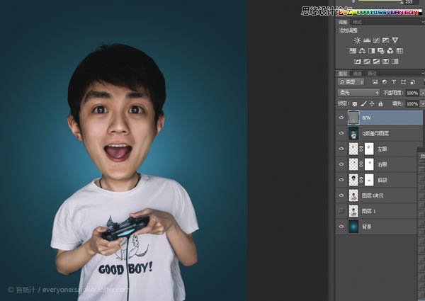 Photoshop设计创意的Q版人物头像教程,PS教程,图老师教程网