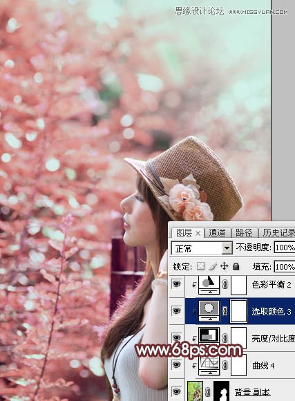 Photoshop调出清纯女孩照片梦幻粉色调,PS教程,图老师教程网