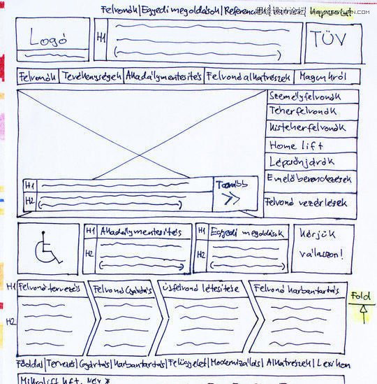 40个网页设计草图和线框图,PS教程,图老师教程网