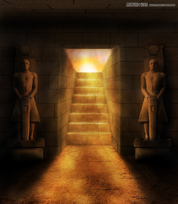 Photoshop设计恐怖气氛的古埃及墓穴,PS教程,图老师教程网