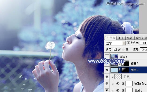 Photoshop调出可爱女孩梦幻蓝色效果,PS教程,图老师教程网