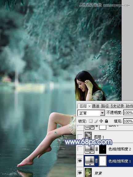 Photoshop调出河边美女梦幻紫色效果,PS教程,图老师教程网
