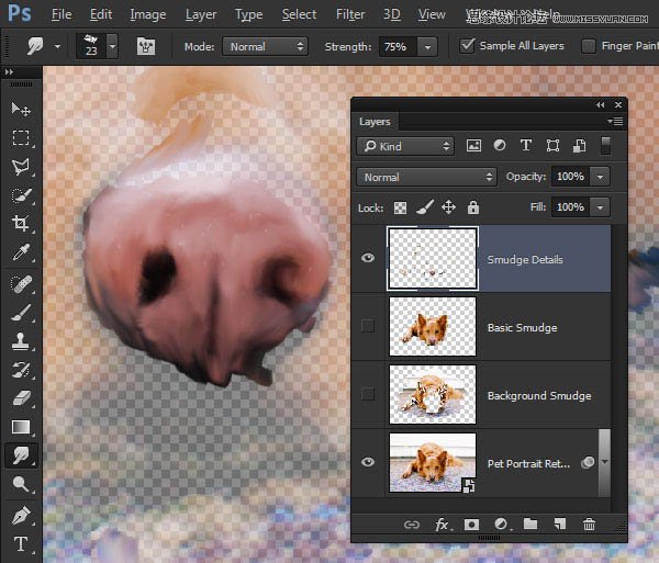 Photoshop利用涂抹工具把照片转为绘画效果,PS教程,图老师教程网