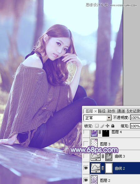 Photoshop调出美女照片梦幻紫色场景,PS教程,图老师教程网