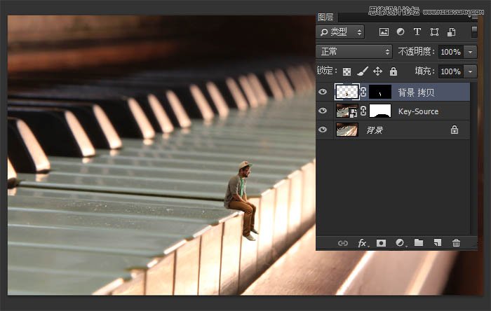 Photoshop合成在键盘上的微小人像图,PS教程,图老师教程网