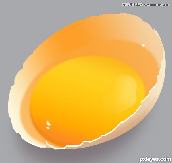 Photoshop绘制逼真的半颗鸡蛋,PS教程,图老师教程网