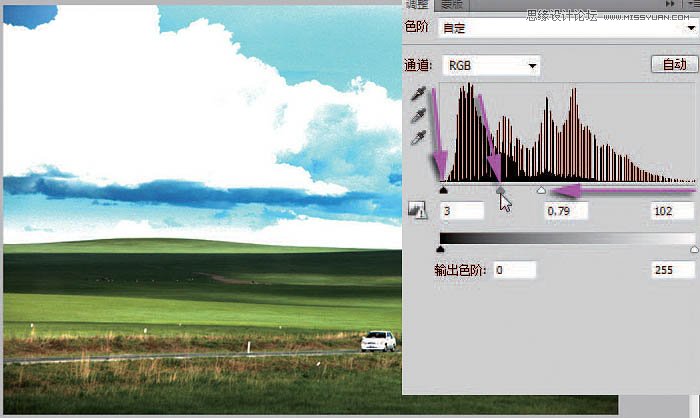 Photoshop完美修复偏暗色的草原风景照片,PS教程,图老师教程网