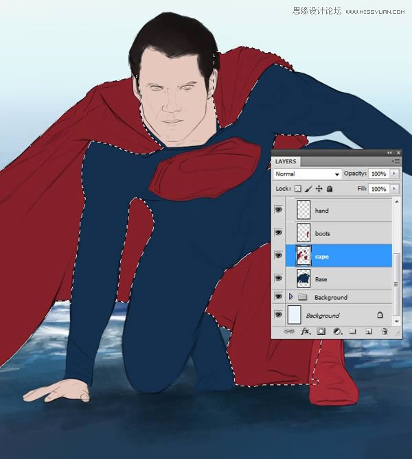 Photoshop详细绘制新版超人形象,PS教程,图老师教程网