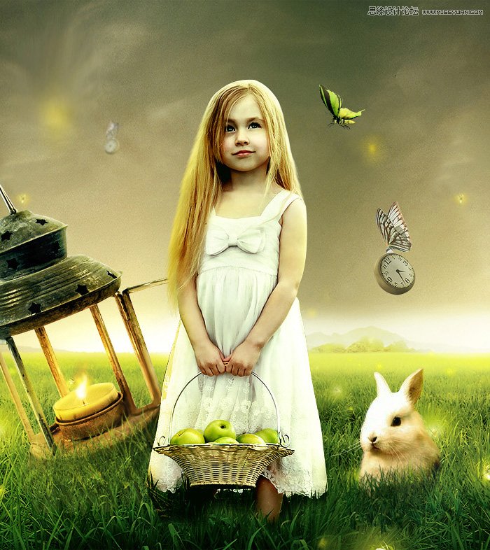 Photoshop合成童话世界的小女孩场景海报,PS教程,图老师教程网