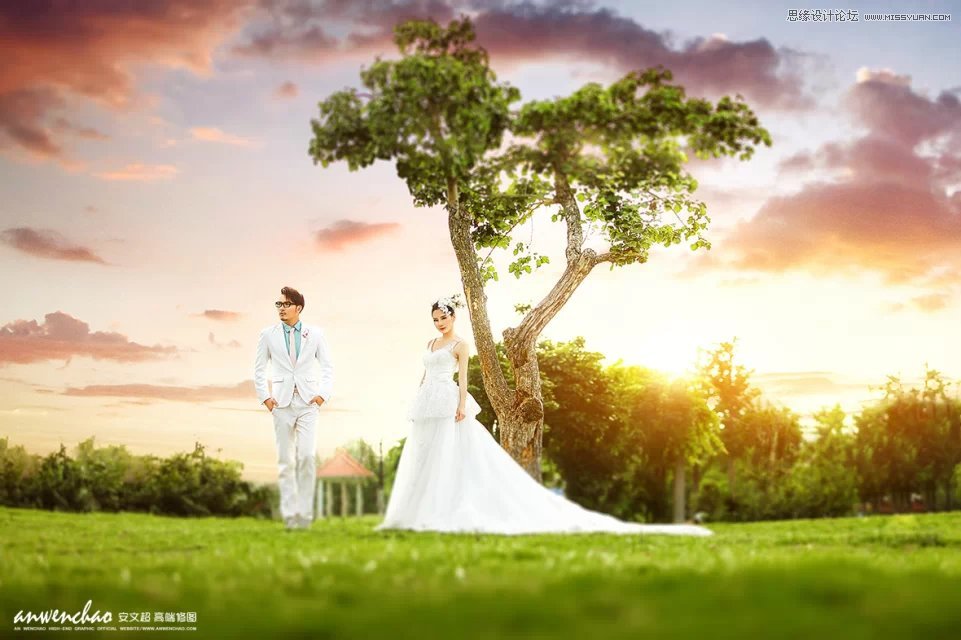 Photoshop调出灰蒙蒙的婚片唯美的夕阳效果,PS教程,图老师教程网