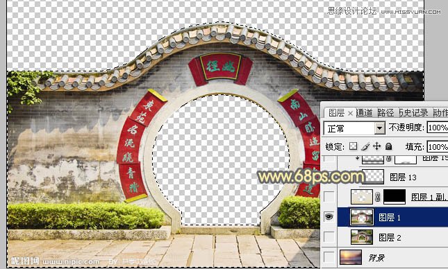 Photoshop把乱七八糟的拱门美化处理,PS教程,图老师教程网