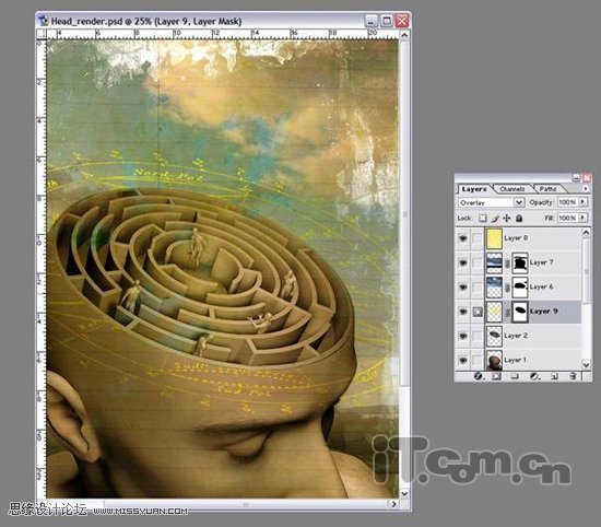 Photoshop合成大脑迷宫科技宣传海报教程,PS教程,图老师教程网