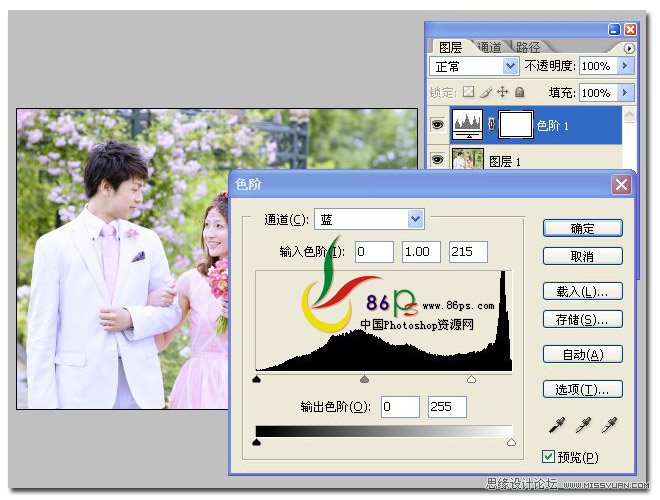 Photoshop调出外景婚片柔美色调,PS教程,图老师教程网