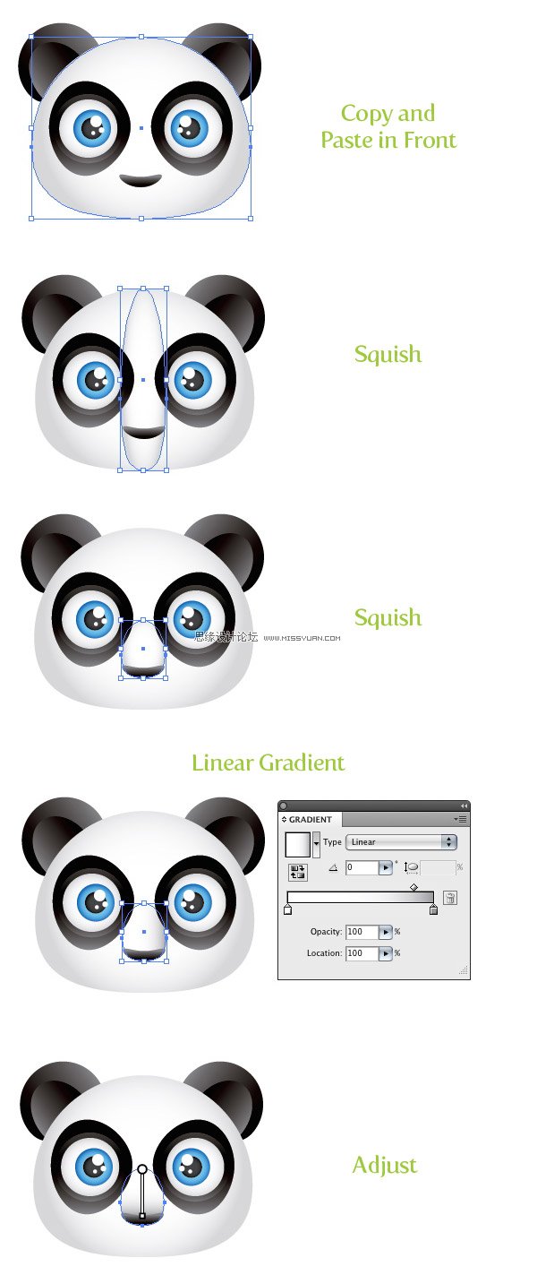 Illustrator创建可爱的熊猫宝宝头像图标,PS教程,图老师教程网