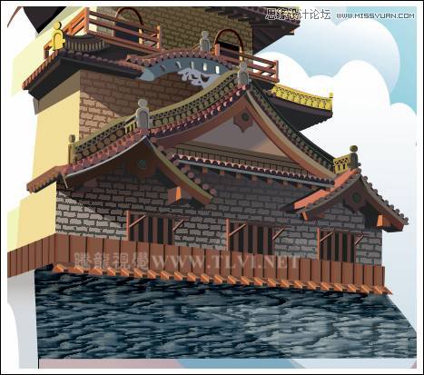 CorelDRAW绘制中国风古典建筑城楼教程,PS教程,图老师教程网