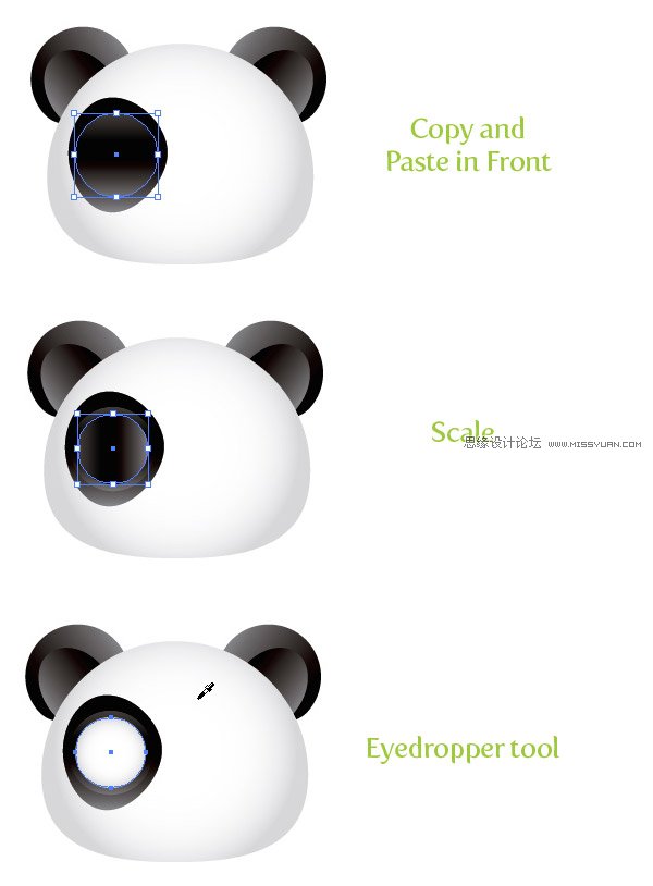 Illustrator创建可爱的熊猫宝宝头像图标,PS教程,图老师教程网