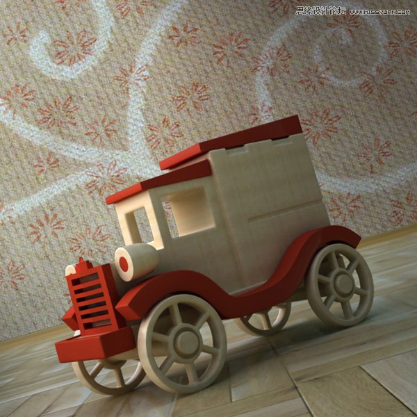 3Dmax制作木质纹理的立体玩具车教程,PS教程,图老师教程网