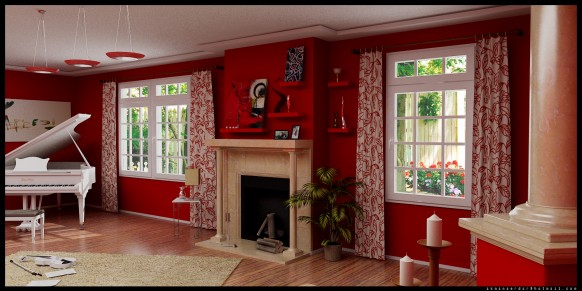 红白配：极富吸引力的起居室设计,PS教程,图老师教程网
