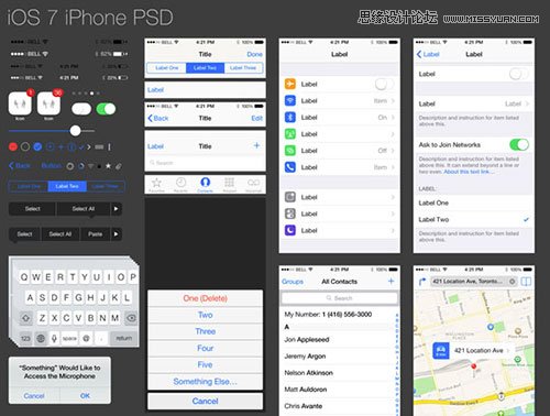 20套免费大气的iOS7风格UI设计元素,PS教程,图老师教程网