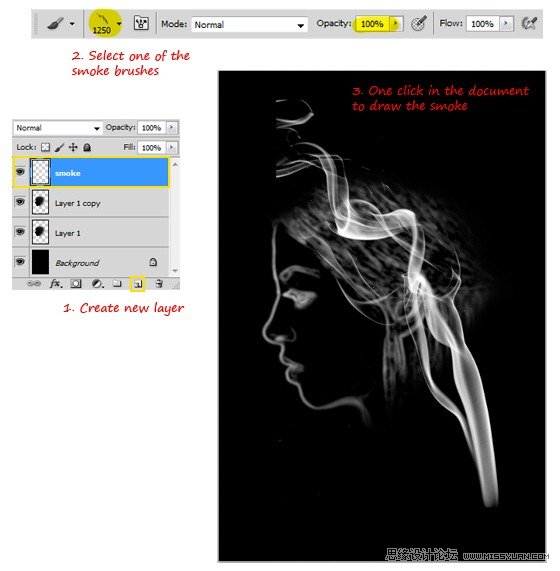 Photoshop把人物头像转为烟雾效果,PS教程,图老师教程网