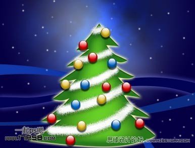 Photoshop绘制矢量风格的圣诞树,PS教程,图老师教程网