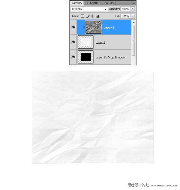 Photoshop制作一张真实感官的白纸,PS教程,图老师教程网