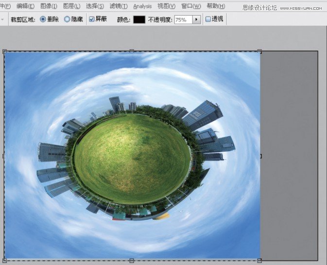 Photoshop打造360°地球仪极坐标全景景观,PS教程,图老师教程网