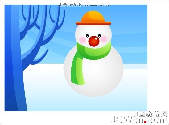 Illustrator鼠绘教程：绘制雪地上堆雪人的孩童插画,PS教程,图老师教程网