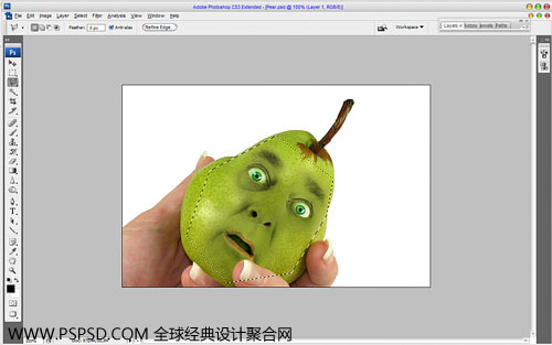 Photoshop合成教程：制作鸭梨人像效果,PS教程,图老师教程网