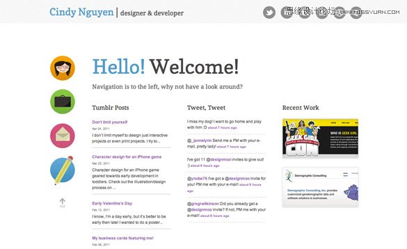 30个漂亮的个人单页网站设计欣赏,PS教程,图老师教程网