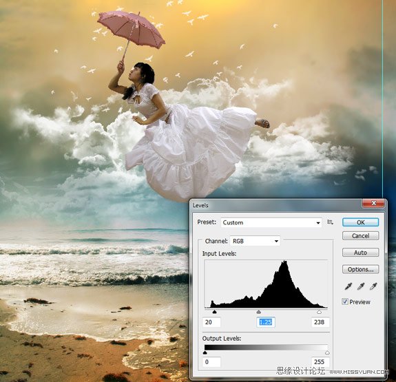 Photoshop合成梦幻美女飞天效果教程,PS教程,图老师教程网