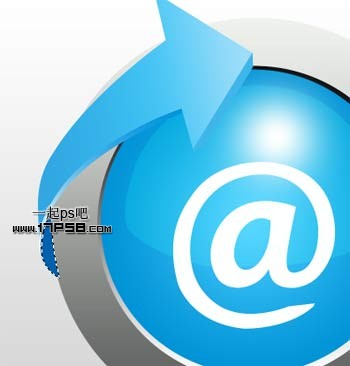 Photoshop制作一个蓝色的电子邮件标志,PS教程,图老师教程网