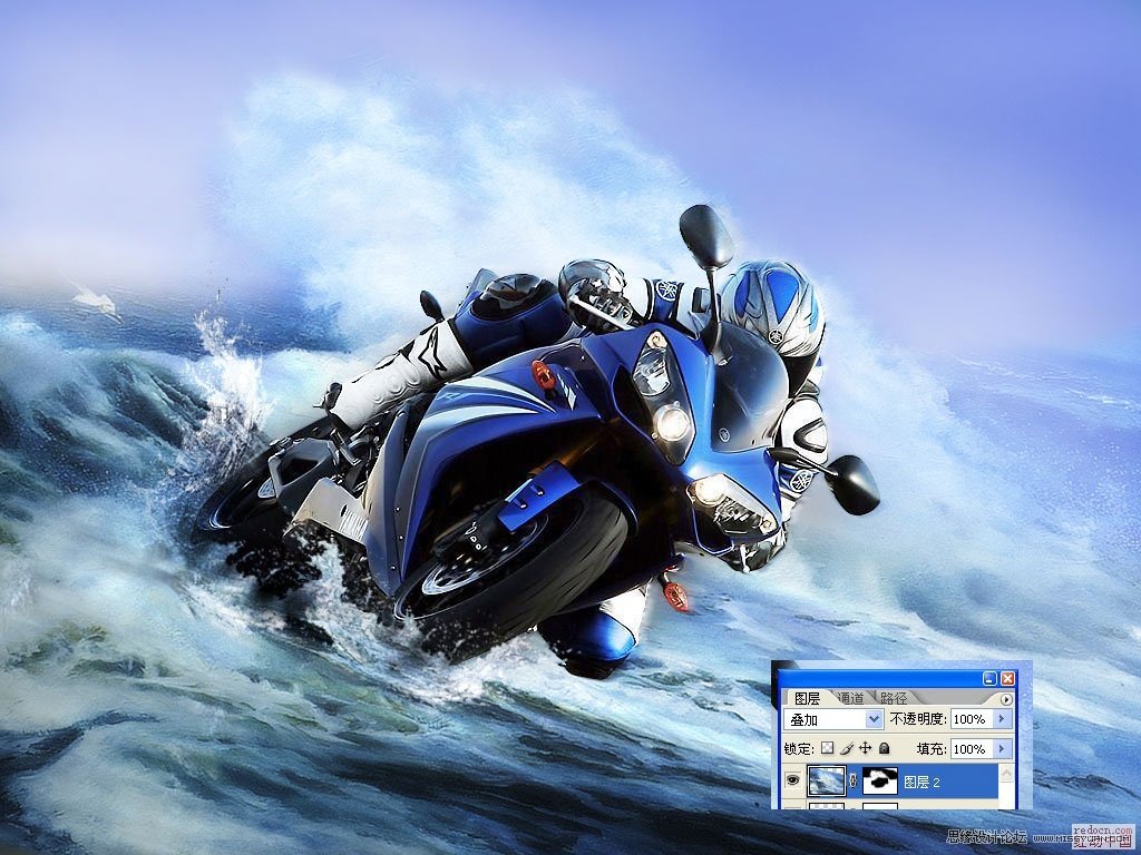 Photoshop合成经典的海上摩托车手的教程,PS教程,图老师教程网