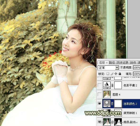Photoshop调出外景婚片淡黄的蜜糖色,PS教程,图老师教程网