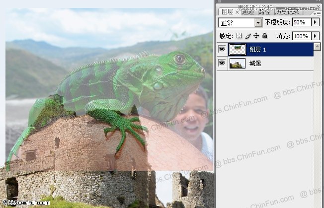 Photoshop合成蹲在城堡上的翼龙教程,PS教程,图老师教程网