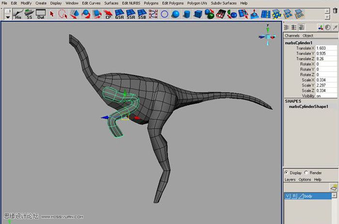 Maya建模教程：制作真实的恐龙,PS教程,图老师教程网