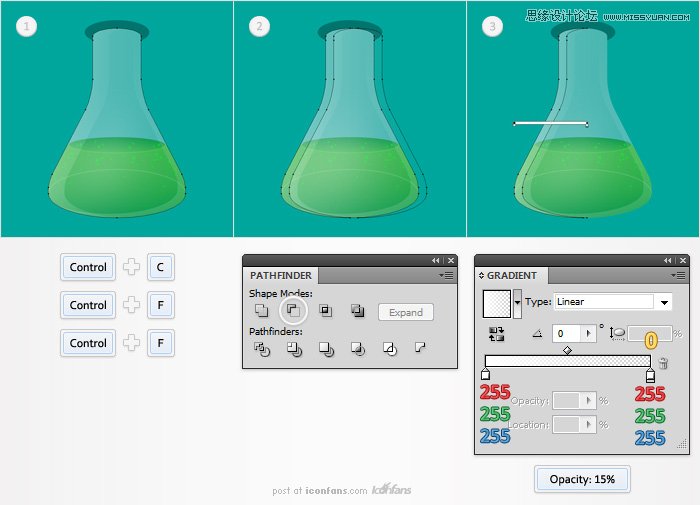 Illustrator制作透明效果的烧瓶图标,PS教程,图老师教程网