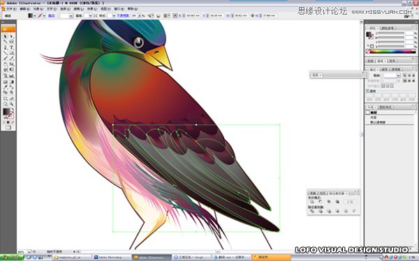 Illustrator绘制矢量风格的中国花鸟画,PS教程,图老师教程网