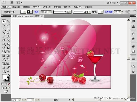 Illustrator CS5教程：使用网格填充设计海报效果,PS教程,图老师教程网