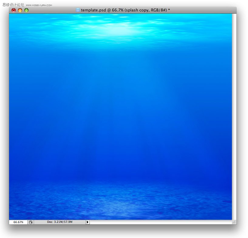 Photoshop美工教程：水中的网页设计教程,PS教程,图老师教程网
