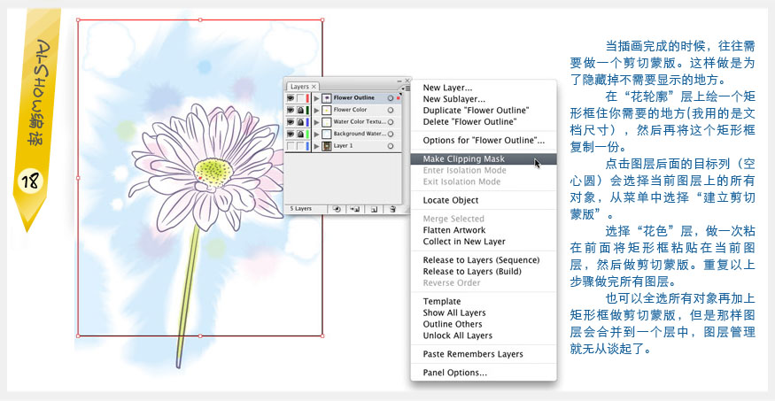 Illustrator实例教程：创作水彩矢量花朵插画,PS教程,图老师教程网