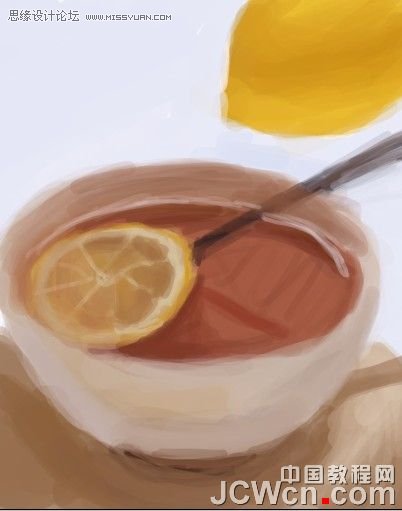 Photoshop绘制水彩效果的柠檬茶,PS教程,图老师教程网