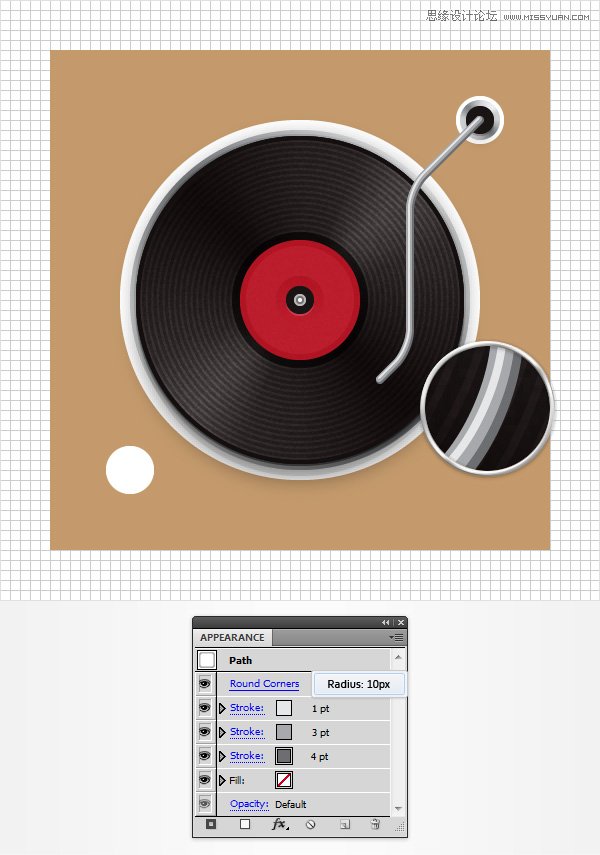 Illustrator创建立体风格的黑胶唱机图标,PS教程,图老师教程网