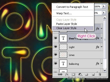 Photoshop设计多彩立体效果的光感文字,PS教程,图老师教程网