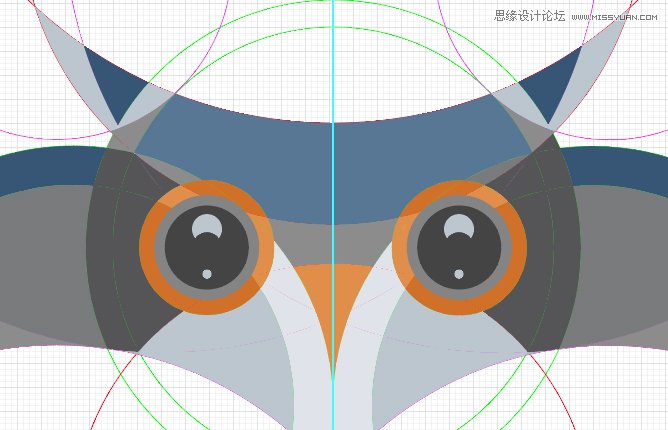 Illustrator使用圆形工具绘制猫头鹰形象,PS教程,图老师教程网