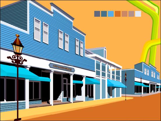 Illustrator CS5透视网格绘制街区效果图,PS教程,图老师教程网