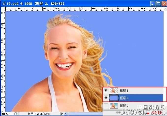 Photoshop抠图教程：通道抠色差较大的发丝,PS教程,图老师教程网